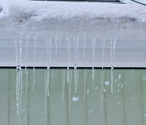Icicles on gutter
